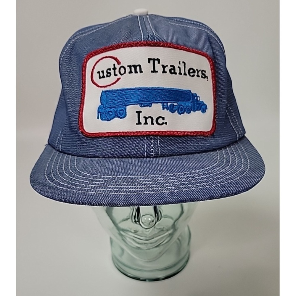 Vintage Custom Trailers Inc. K-Products‎ Denim Snapback Trucker Hat USA